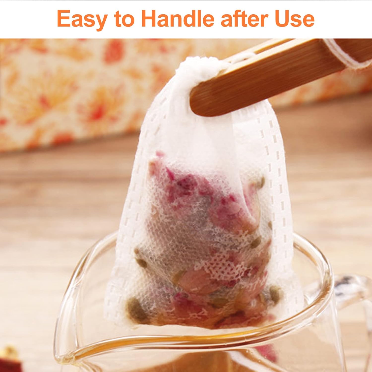 Newaner 200 Filtre à Thé Papier Jetable, 7cm X 9 cm Filtre a The Jetables avec Cordon, Sachet de Thé Jetable, Filtre Thé pour Thé Parfumé, Épices, Vanille, Lavande, Café